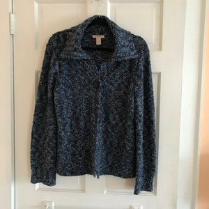 Marled Blue & Tan Ponsesa Cardigan Sweater